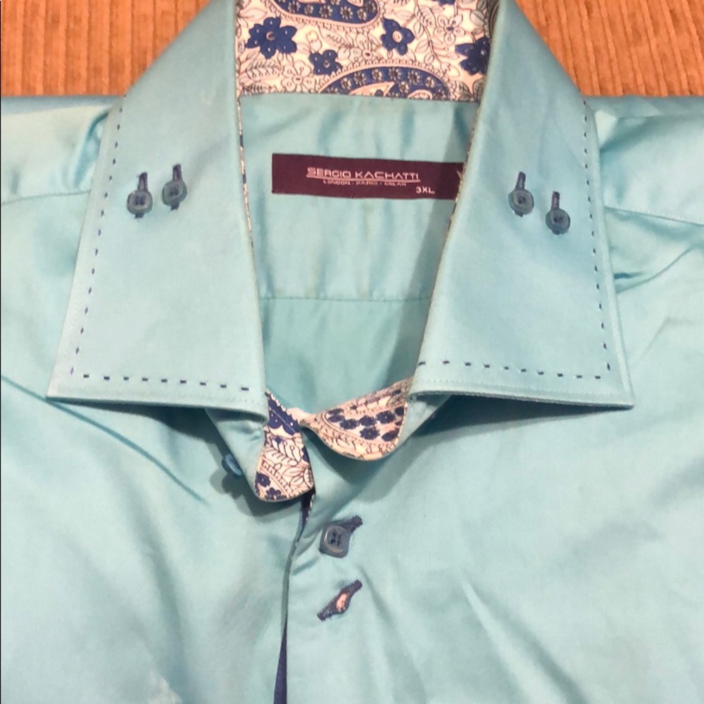 Sergio Kachatti- Light blue- paisley cuffs